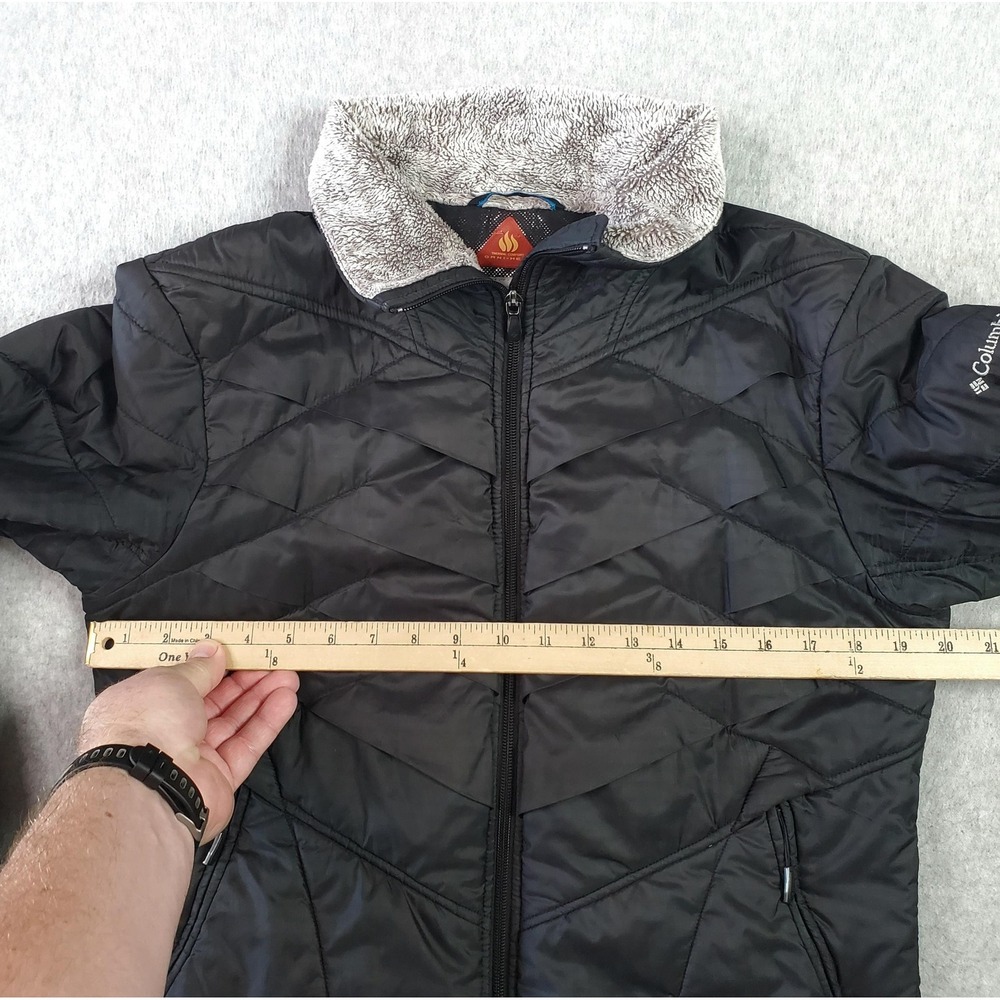 Columbia Jacket Womens‎ Large Black Omni-Heat Interchange Puffer Fleece Collar - Picture 9 of 14